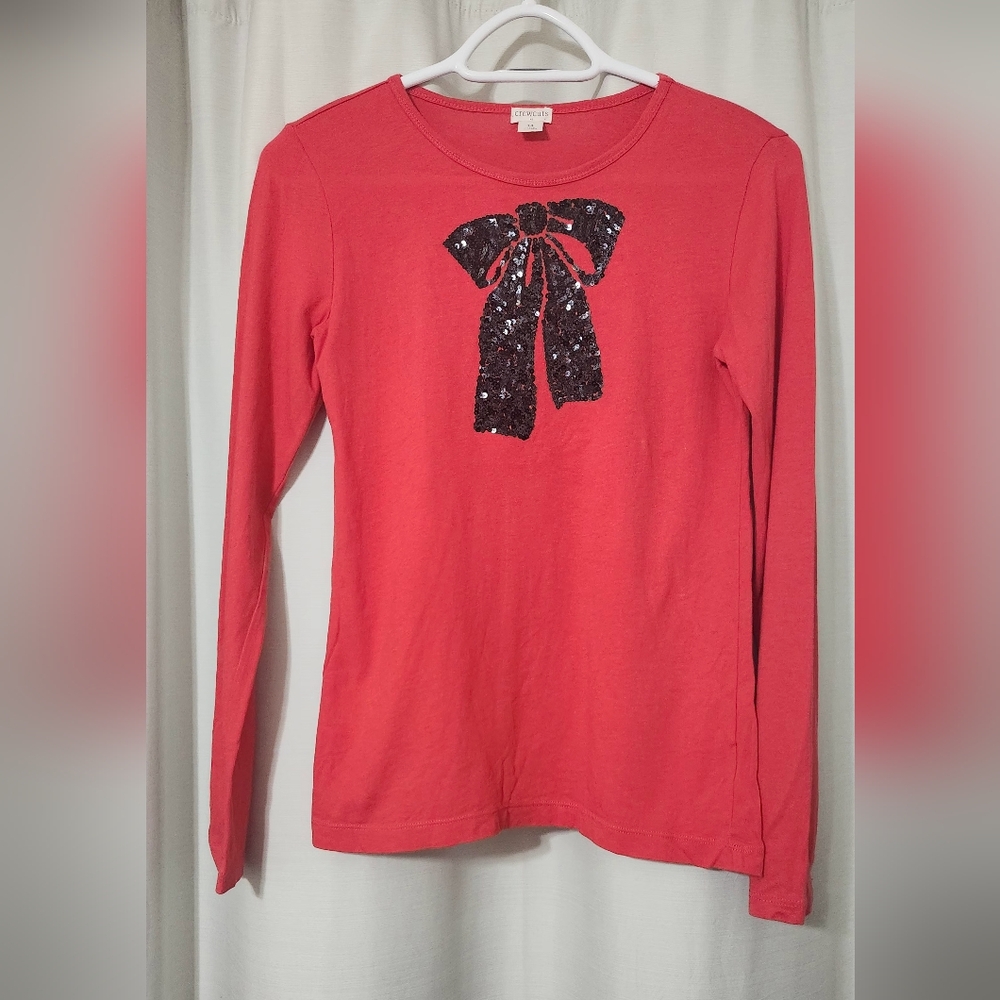Crewcuts Red Long Sleeve Shirt with Sequin Bow